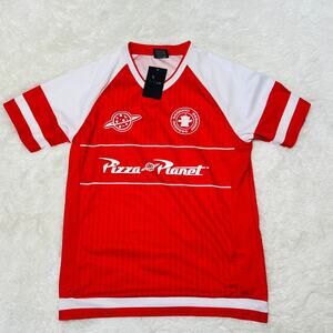 DISNEY TOY STORY PIZZA PLANET SOCCER JERSEY SIZE SMALL BOXLUNCH
